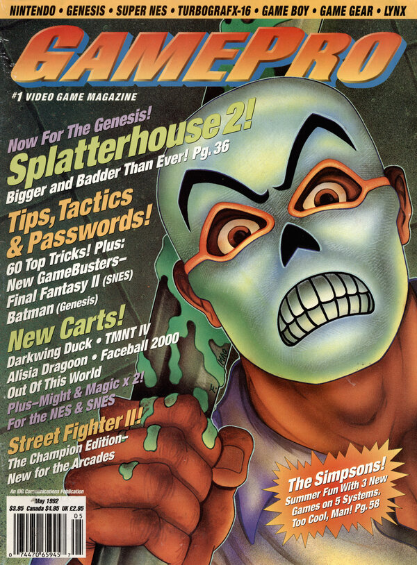 GamePro 034 (May 1992) Splatterhouse 2 cover